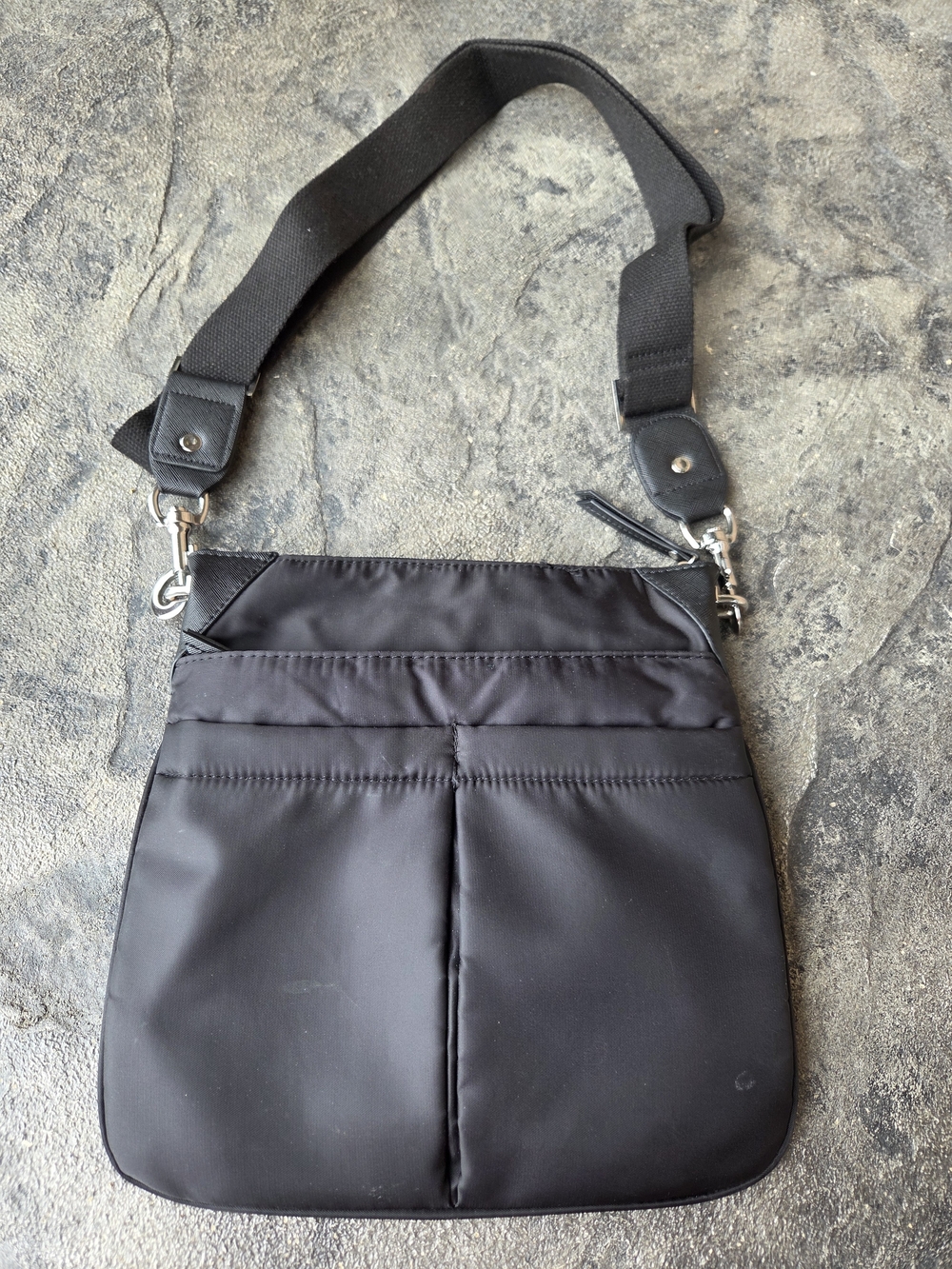Chico's Black Nylon Crossbody Bag with Wide Strap